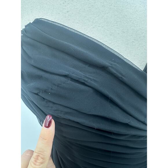 Vintage Lillie Rubin Womens 10 Cocktail Dress Black Strapless Bow Lace Party - Picture 9 of 13